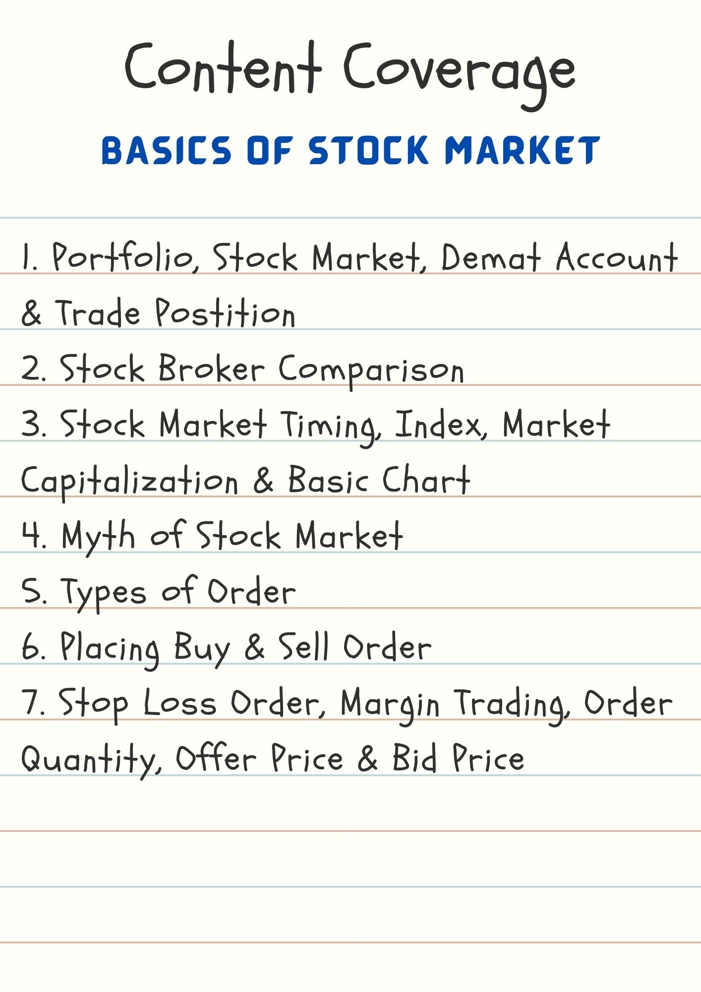 Basics of Stock Market Content Coverage