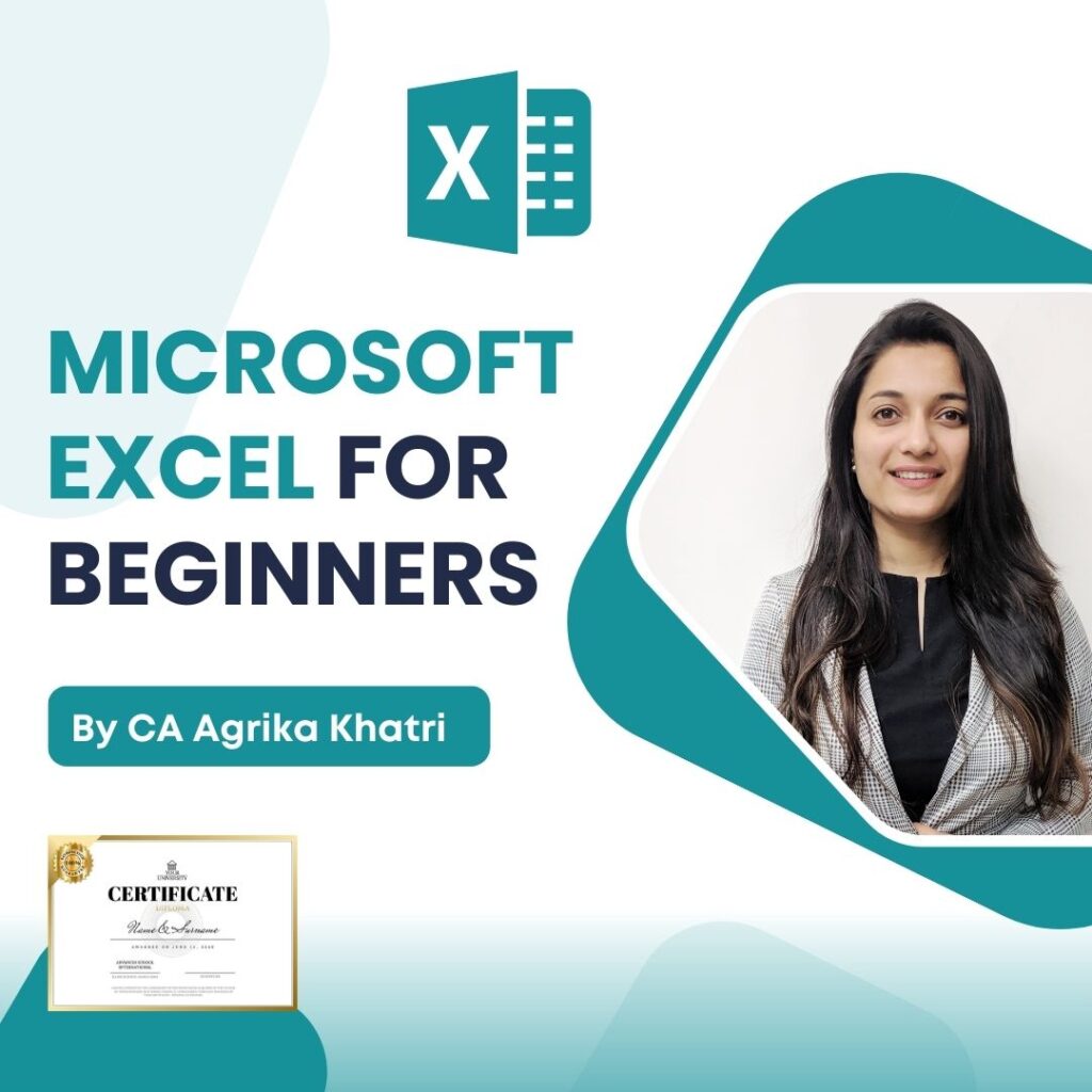 Microsoft Excel Beginner To Pro By Ca Agrika Khatri