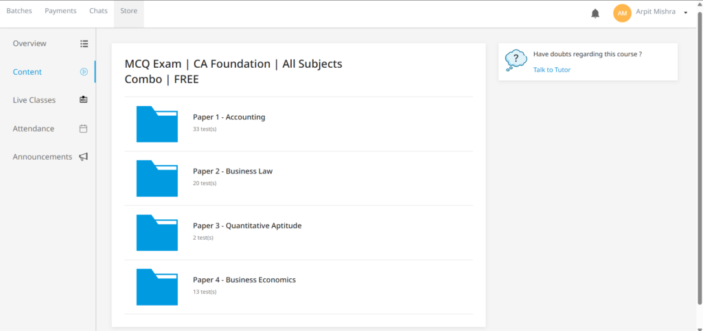 CA Foundation Test Series