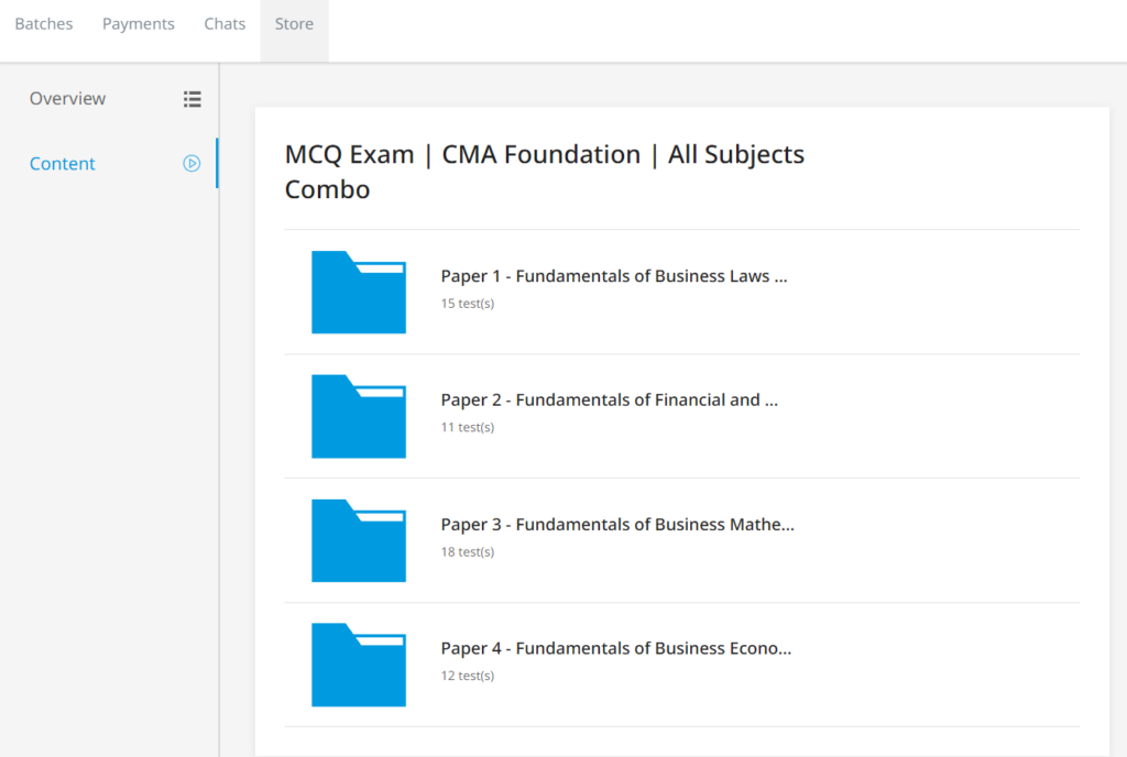 CMA Foundation Online Test Series