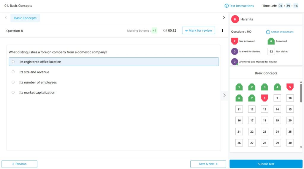 CSEET-Test-Series-Real-Exam-Like-Interface
